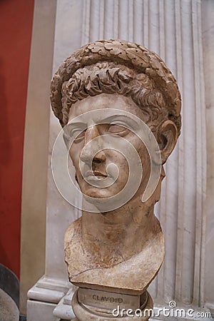 Bust of Claudius at the Vatican Editorial Stock Photo