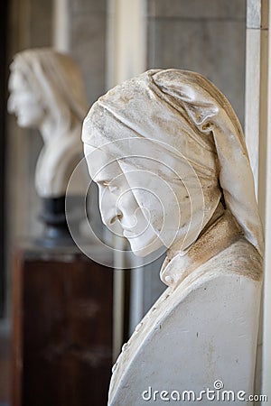 Bust of Dante Alighieri. Pinacoteca Ambrosiana. Milan, Italy. Editorial Stock Photo