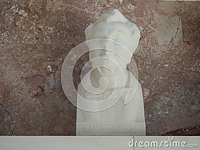 Bust of Franz Peter Schubert at Walhalla temple by sculptor Weck Editorial Stock Photo