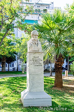 Bust of FranÃ§ois-RenÃ©, Vicomte de Chateaubriand in Athens Editorial Stock Photo