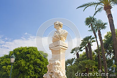 Bust of french composer Hector Berlioz in Monte Carlo Editorial Stock Photo