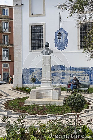 Miradouro de Santa Luzia in Lisbon Editorial Stock Photo