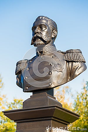 Bust of the last naval minister of the Russian Empire I.K. Grigorovich Editorial Stock Photo