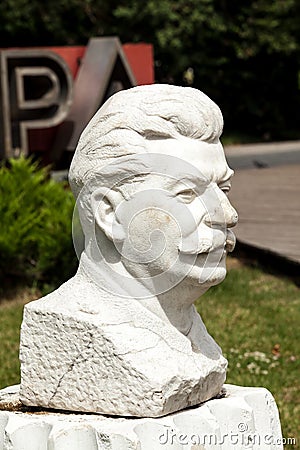 Bust monument of Stalin Stock Photo