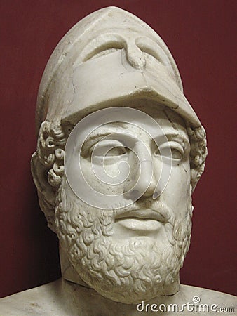 Bust of Pericles with the Corinthian Helmet in Vatican Museum Rome Italy Editorial Stock Photo