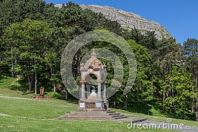 Bust of Queen Victoria and fountatin at the Great Orme Llandudno North Wales May 2019 Editorial Stock Photo