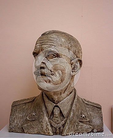 Bust Sculpture in Plaster, Rome Editorial Stock Photo