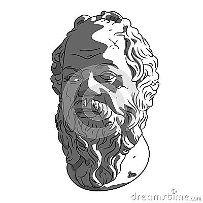 Bust of Socrates. Ancient Greek philosopher isolated on white background Stock Photo
