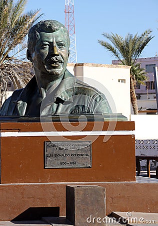 Bust Statue at EL Malecon, Puerto Penasco, Mexico Editorial Stock Photo