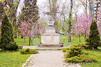 The bust statue of Octavian Goga Editorial Stock Photo