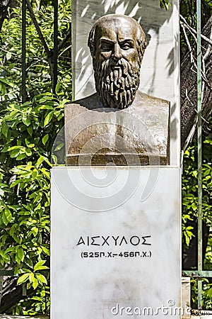 Bust of tragic poet Aeschylus Stock Photo