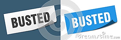 busted sticker. busted sign set. Vector Illustration