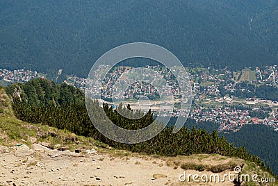 Busteni aerial view Stock Photo