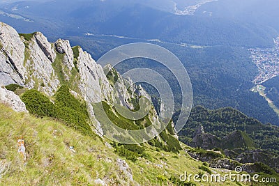 Busteni city view from Caraiman Cross Stock Photo