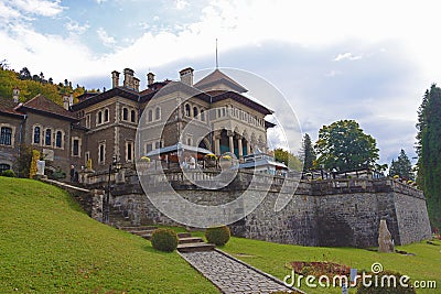Busteni, Romania - October 13, 2023: Cantacuzino Castle Editorial Stock Photo