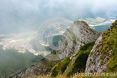 Busteni view from Caraiman mountain Stock Photo