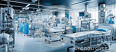 Bustling hospital environment showcasing healthcare interactions and interconnectedness. Stock Photo