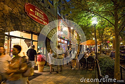 Bustling Street Scene in Greenville, South Carolina Editorial Stock Photo