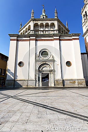 busto arsizio in the old church closed sidewalk italy Stock Photo