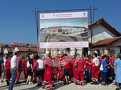 New home of the Italian Red Cross in Busto Arsizio Editorial Stock Photo