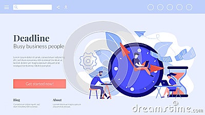 Deadline concept landing page. Vector Illustration