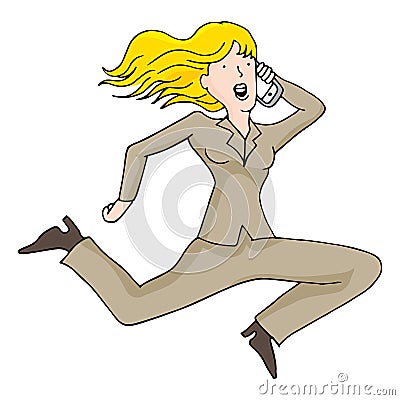 Busy Business Woman Vector Illustration