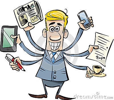 Busy businessman Vector Illustration