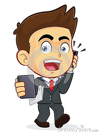 Busy Businessman Vector Illustration