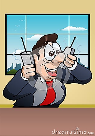Busy calling businessman Stock Photo