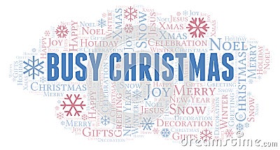 Busy Christmas word cloud Stock Photo