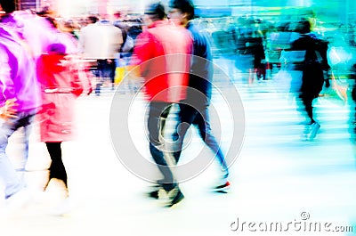 Busy city pedestrian people crowd Stock Photo