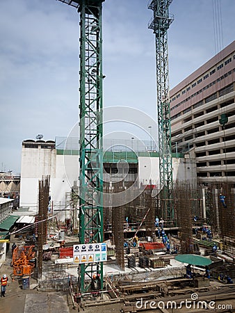 Busy construction site Stock Photo