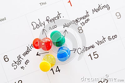 Busy day overworked schedule. Stock Photo