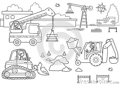 Busy Dockyard Vector Illustration