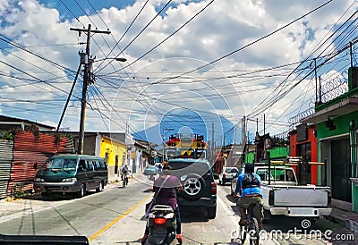Busy downtown in Guatemala Editorial Stock Photo