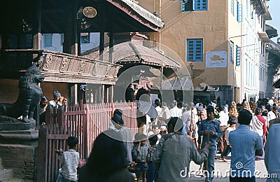 1975. Nepal. Katmandu. Temples. Editorial Stock Photo