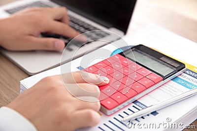 Busy financial practitioner is working Stock Photo