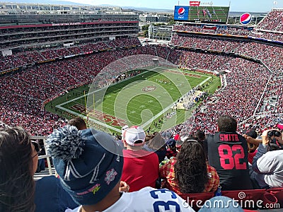 Busy football stadium Editorial Stock Photo