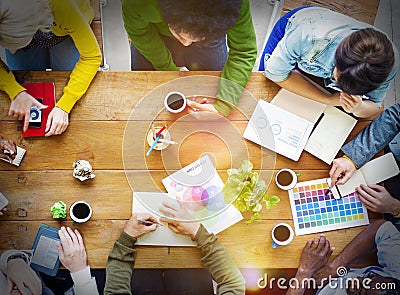Busy Group of People Discussion Startup Business Concept Stock Photo