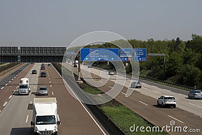 Busy highway at peak hour in Frankfurt, Germany Editorial Stock Photo