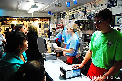 Busy Ice Cream Counter Editorial Stock Photo