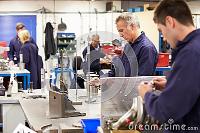 Busy Interior Of Engineering Workshop Stock Photo