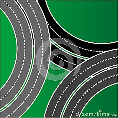 a busy intersection of roads Vector Illustration