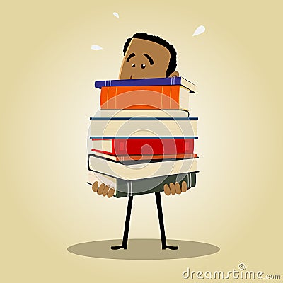 Busy Librarian Vector Illustration