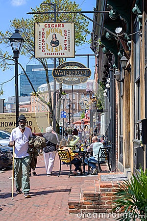 A Very Busy Neighborhood in Baltimore Editorial Stock Photo