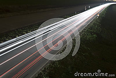 Busy night road Stock Photo