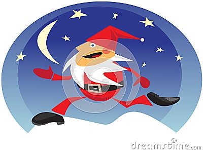 Busy Santa Cartoon Illustration