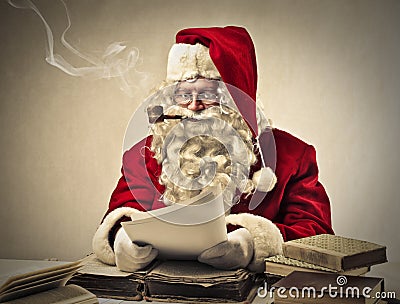 A busy Santa Claus Stock Photo