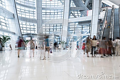 Busy shopping mall Stock Photo