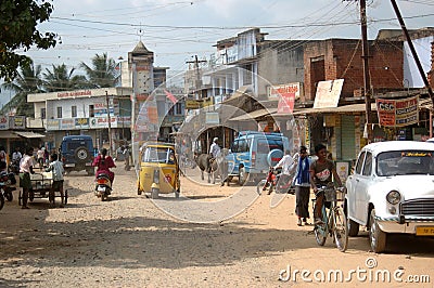Busy street in India Editorial Stock Photo